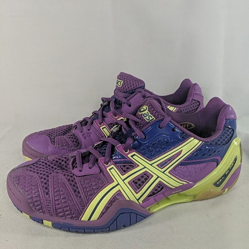 Asics Gel-Blast 5 Women's 10 Leather Court Shoes E379N Multicolor Purple Indoor